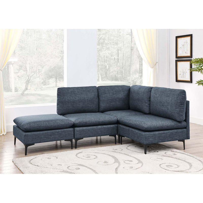 Linen Modular Sectional Sofa with Easy Assembly