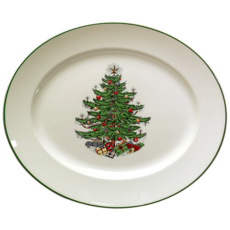 Plateau ovale traditionnel de noël arbre de noël, Moyen