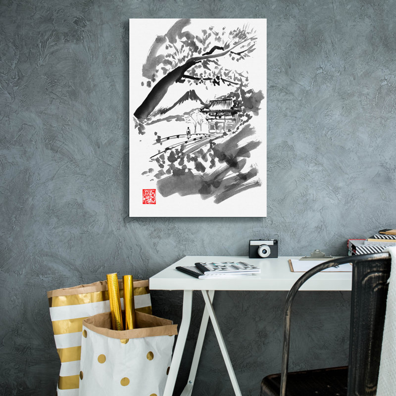 «Temple» par Pechane, art mural sur toile, H 26 po x l 18 po