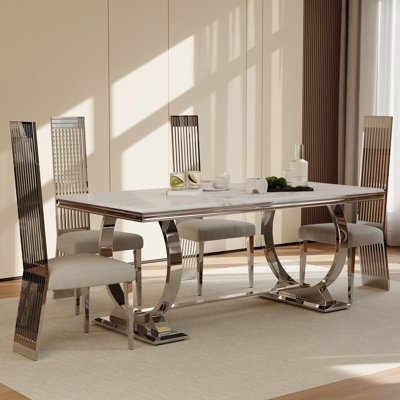 White Dining Chairs With Silver Legs