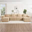 Modular 3 Seat U Shape Sectional Boneless Sofa With Deep Seat, Cloud-Like Comfort, Throw Pillows And 2 Movable Ottomans For Family Relaxation-776477313-776477315