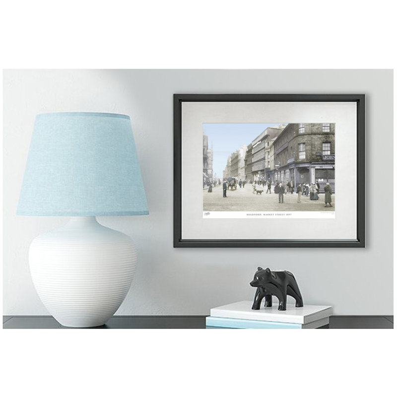 Bradford, Market Street 1897 - Single Picture Frame Print, 40cm H x 50cm W x 2.3cm D