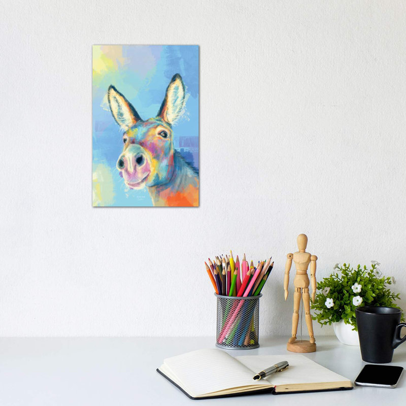 «Carefree Donkey» - reproduction, H 60 po x l 40po x P 1,5 po, Toile tendue