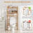 Bamboo over the Toilet Storage Shelf w/3-tier Open Shelf Adjustable Shelves