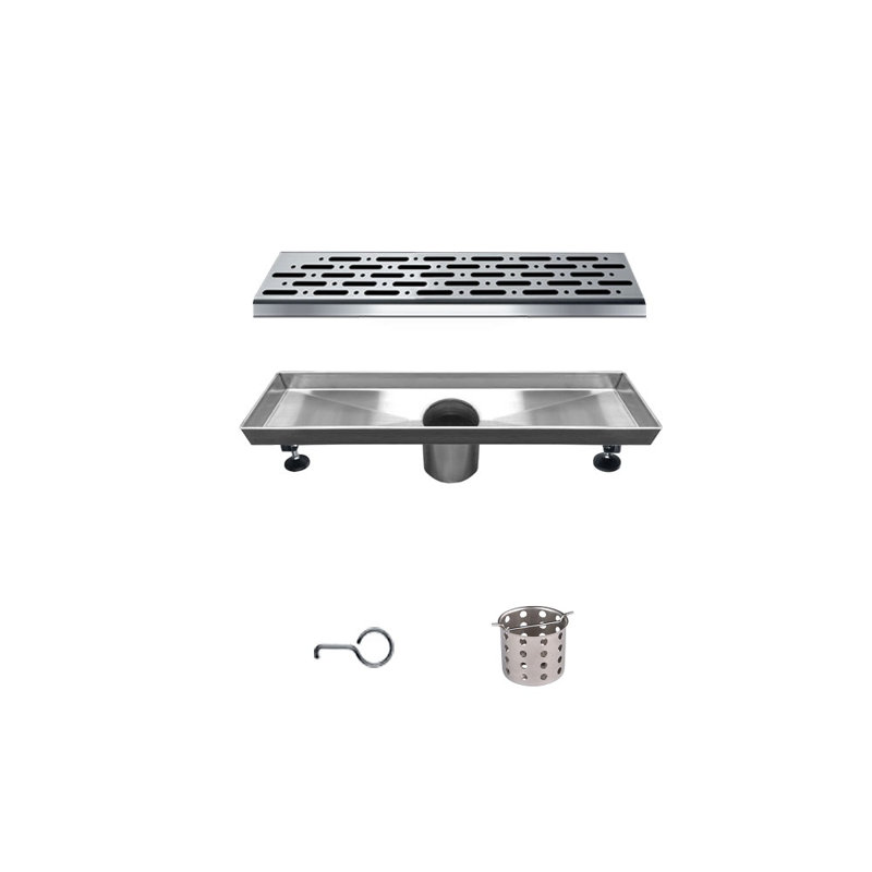 Rio Orinoco River Series 12 Inch Long Stainless Steel Linear Floor Shower Drain