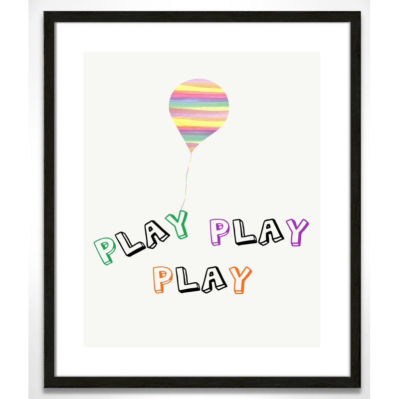 Play Play Play, impression sur papier, H 24,5 po x l 20,5 po x P 1,18 po, Encadré de boîte noir