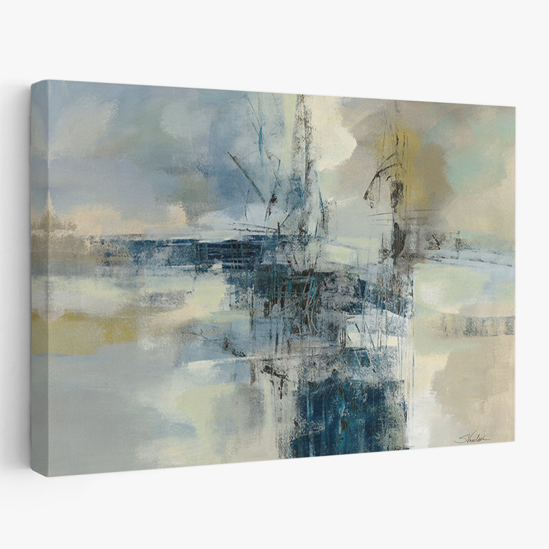 Abstrait - port de mer, H 16 po x l 24 po