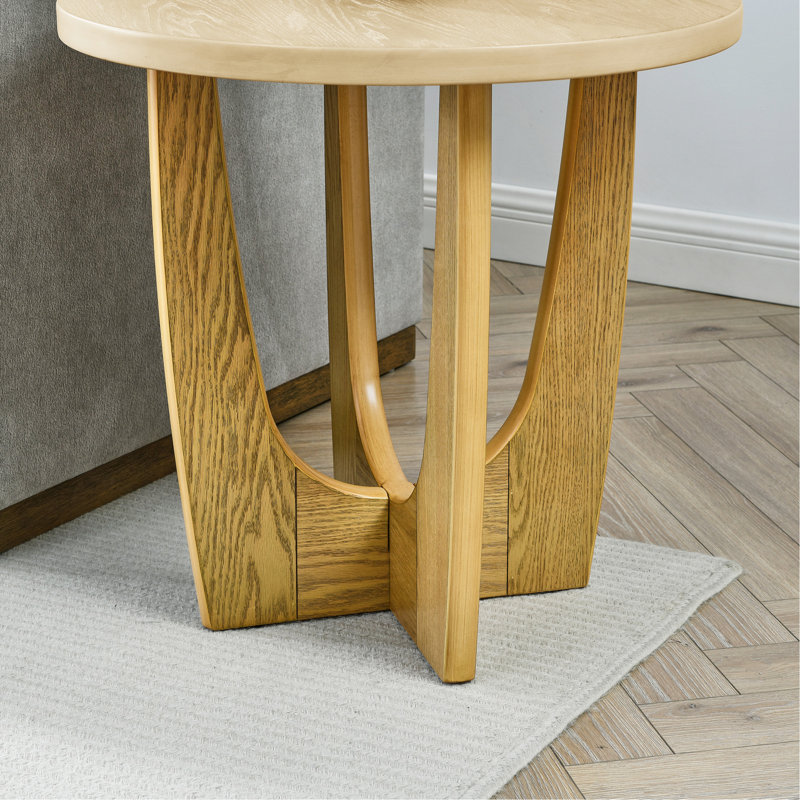 Table de bout ronde de 25 po, table d'appoint en bois, table de chevet pour le salon, salle de réception