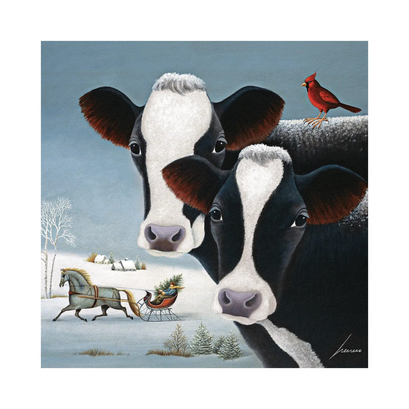 Winter Watch by Lowell Herrero - Wrapped Canvas Painting, 45.72 cm H x 45.72 cm W x 1.91 cm D