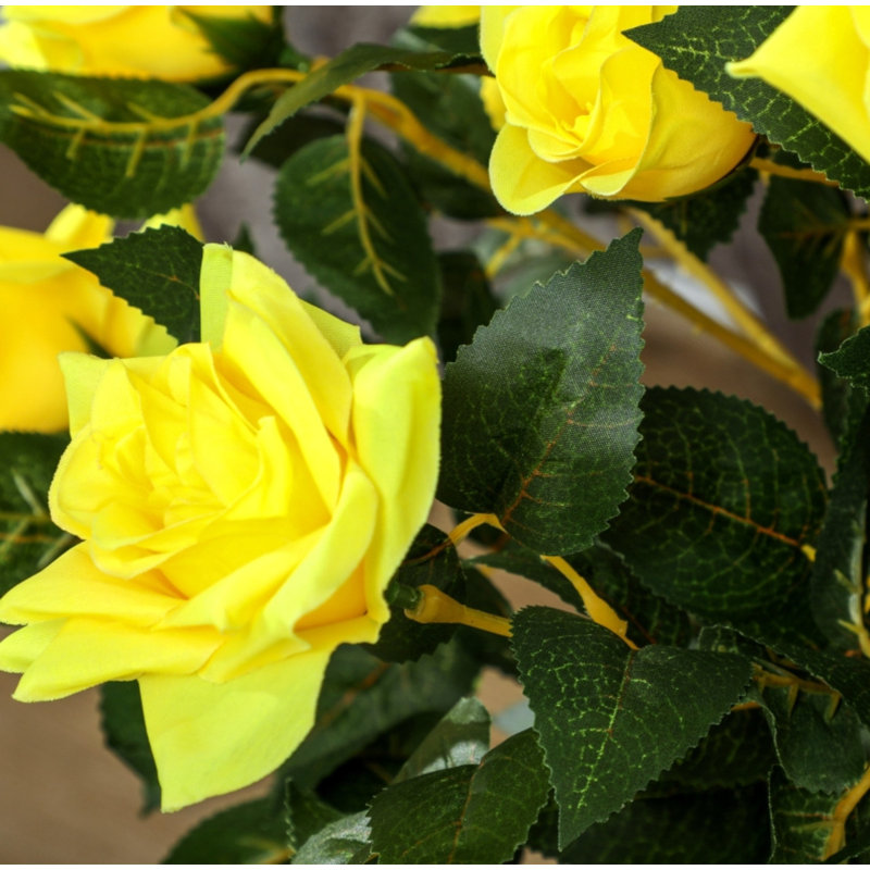 Decorative Artificial Rose Bushes, Ready-to-Use Potted Florals for Indoor Home Accent,2 Pack