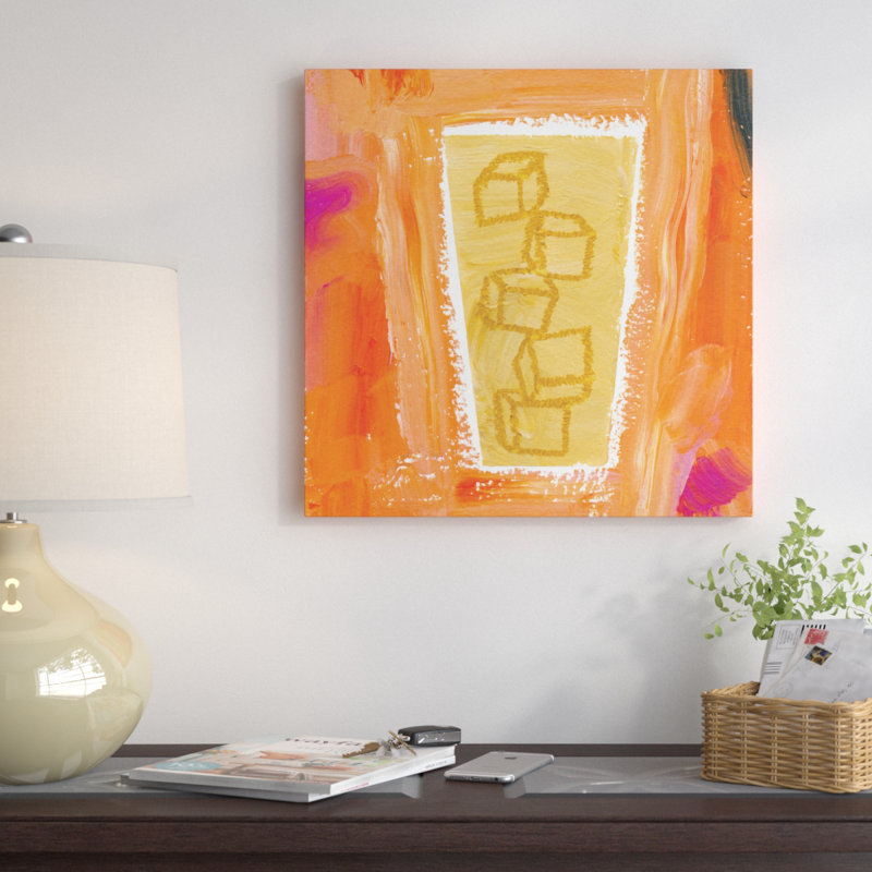 " Coffee Cubes " by Sara Franklin, 18" H x 18" W x 1.5" D, Black Framed Canvas, No Mat