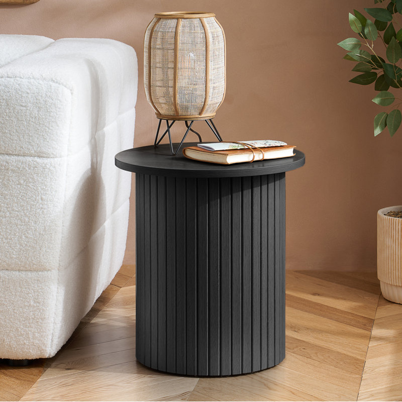 Suire End Table, Black, Black