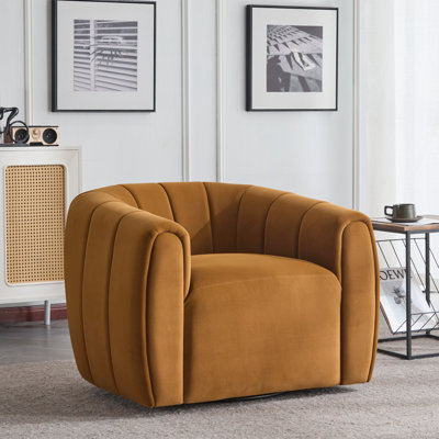 Fauteuil demi-tonneau pivotant rembourré Maravilla