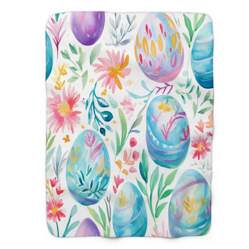 Embellissements de Pâques - couverture Sherpa 1 pièce de qualité supérieure 0075, L 50 po x L 60 po