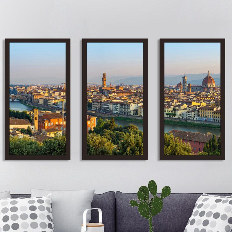 Florence, Italie - ensemble de 3 reproductions de photos sur acrylique, H 25,5 po x l 40,5 po x P 1 po