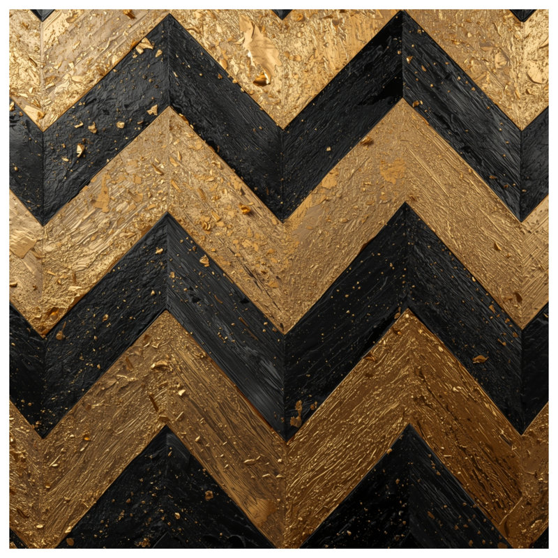 Coussins décoratifs à chevrons dorés et noirs, 20 po x 20 po