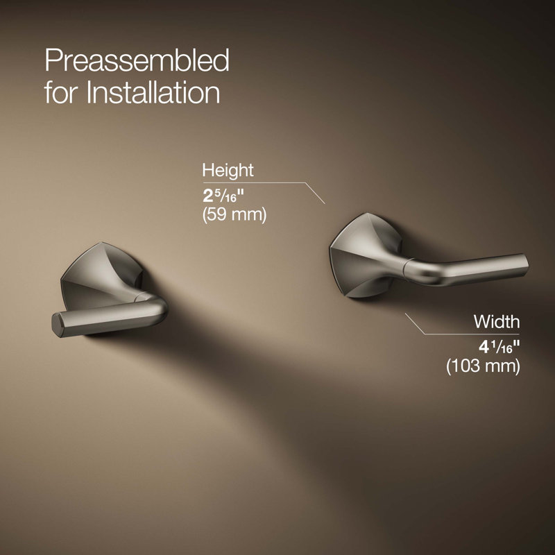 Occasion Wall-Mount Bathroom Sink Faucet Lever Handle Trim, Brushed Nickel