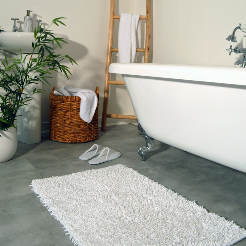 Tumble Twist Cotton Bath Mat Large, White