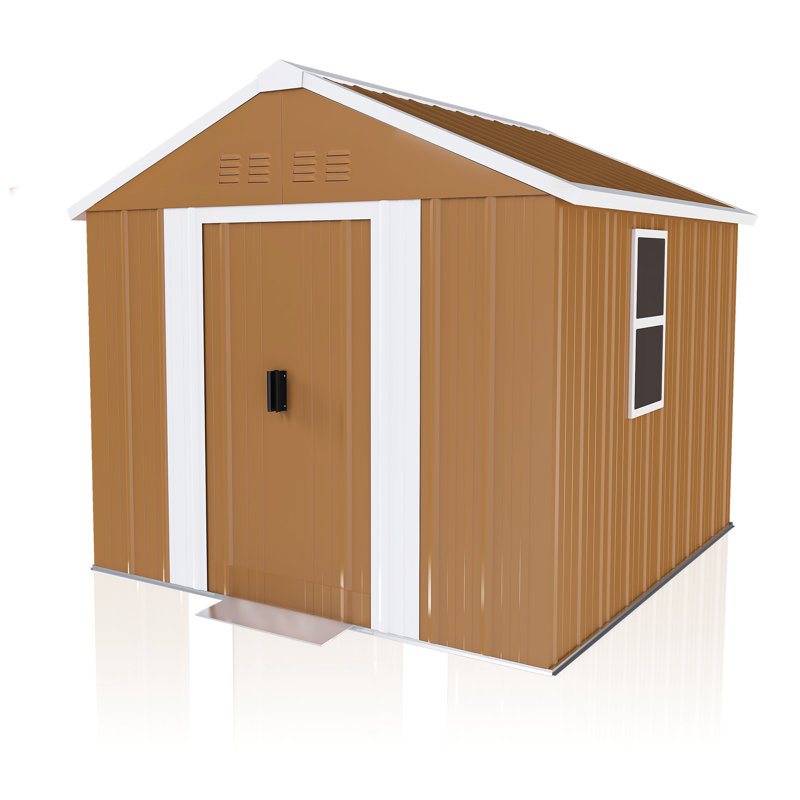 Remise de 6 pi x 4 pi avec toit incliné et acier galvanisé - pour les petits cours, économise de l'espace, - fenêtres en métal verrouillables, porte verrouillable pour la ventilation convenant au rangement d'outils dans la cour, toit à 15 angles, emboîtable