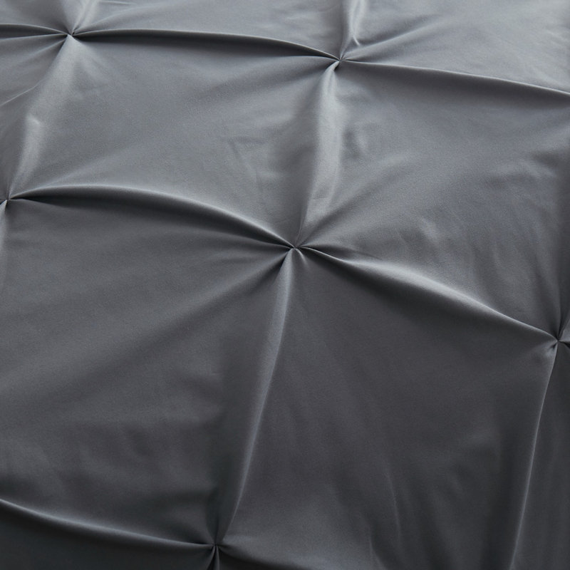 Ensemble d'édredon en microfibre , gris, Édredon pour grand lit + 2 taies décoratives