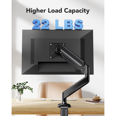 Bras de moniteur simple 13-34 pouces, bras à ressort réglable, support de bureau pour moniteur de 4,4 à 22 lb