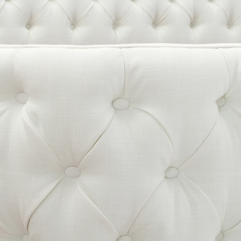 Currier Upholstered Wingback Bed, Queen, Antique White