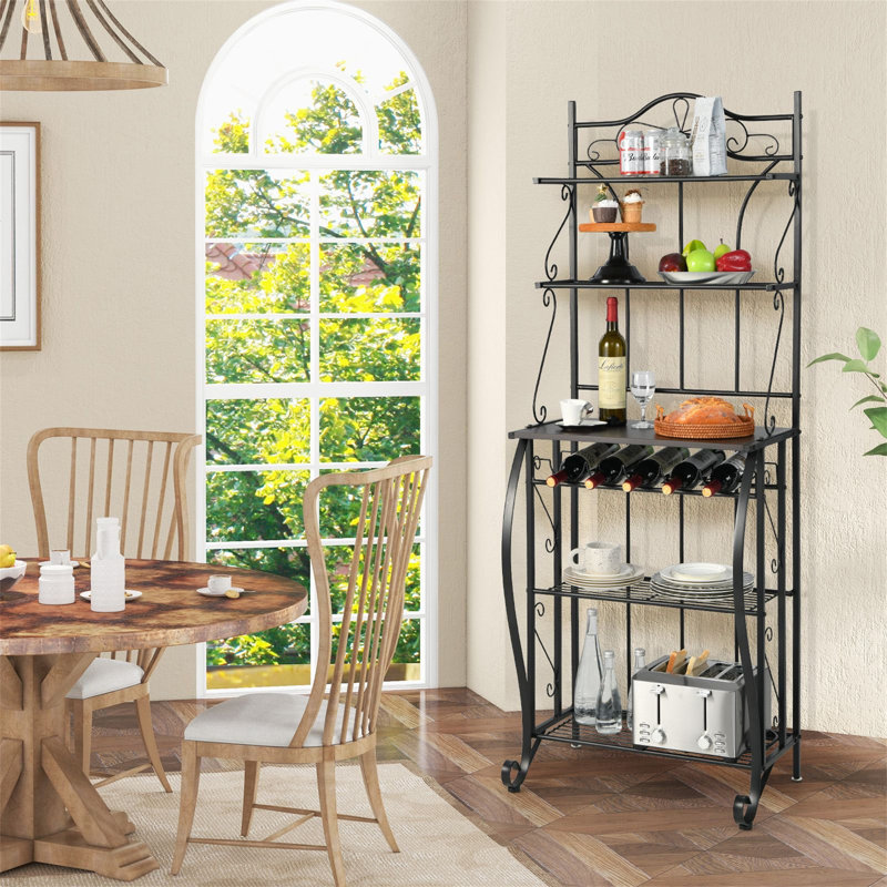 5-Tier Freestanding Baker's Rack with Wine Rack