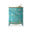 Banc de rangement bleu en bois manufacturé