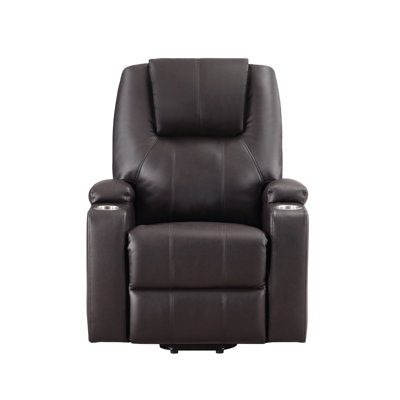 Brown Leather Recliner Aire W/Power Lift & Massage