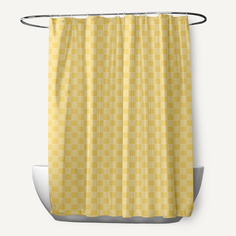 Blauvelt Floral Shower Curtain, Lemon