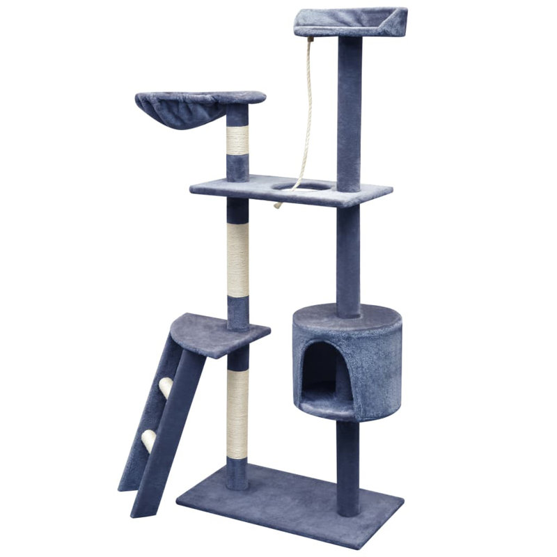 Amerina Cat Tree, Dark Blue, 97  cm x 40 cm x 150 cm