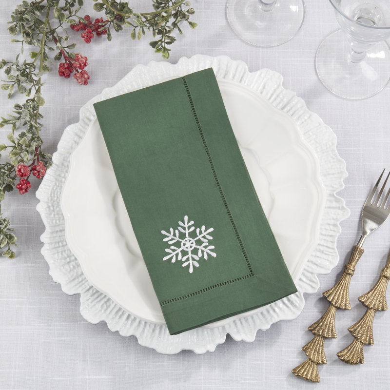 Ensemble de 6 serviettes de table Embr'D, Vert