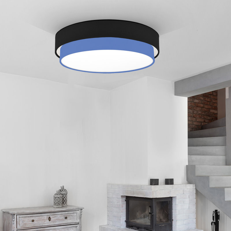 Avory Flush Mount, Black / Blue