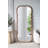 31.4X1.4X74" Oversized Wooden Floor Mirror With Unique Brown Frame