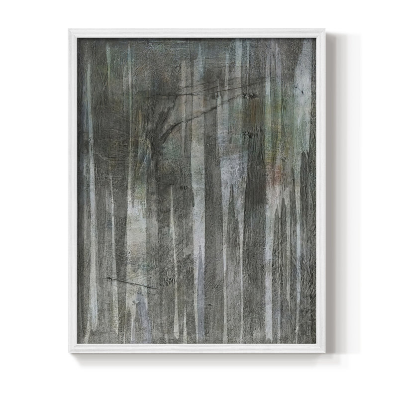 Birch Forest Abstracts II, reproduction encadrée - bois massif, Blanc, H 28 po x l 22 po