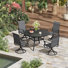 4-Person Outdoor Patio Dining Set With Swivel Chairs