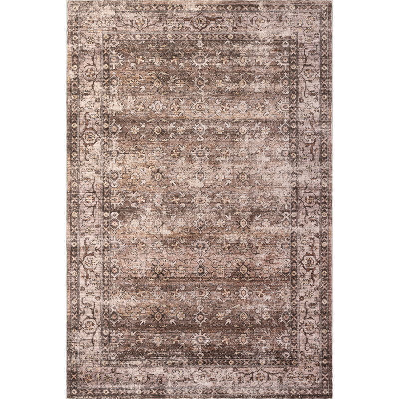 Tapis rétro lavable à la machine Boughton Myrtle, Rectangle 3 pi x 5 pi