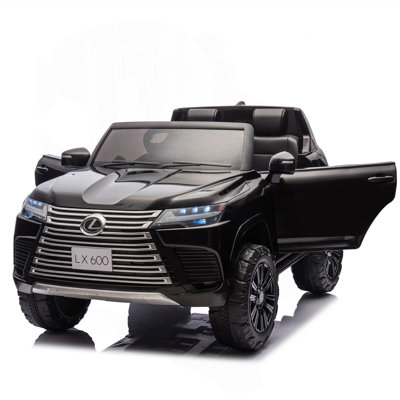 Licensed LEXUS LX600 24V Two-Seater Kids Ride On Car W/Parents Control,Seat Width 20 Inches,2WD,Four-Wheel Suspension,Bluetooth,MP3,Music,Adjustable Volume,Power Display,Speeds 1.86-3.11MPH For Kids.