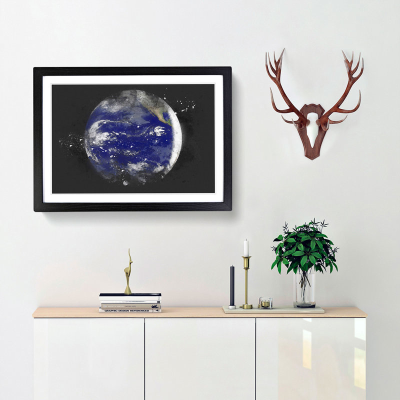 A Satellite Image of Earth - Picture Frame Graphic Art Print, Black Framed, 33cm H x 45cm W x 2cm D