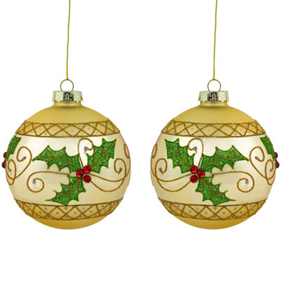 4'' Geometric Glass Ball Ornament