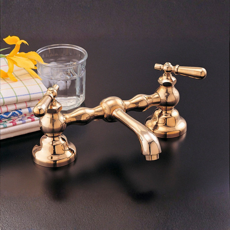 Robinet de salle de bain à 2 poignées avec drain, Chrome