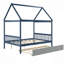Lit double gigogne bleu marine