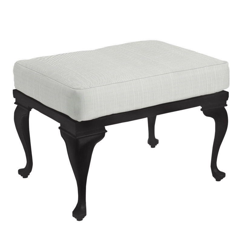 Provance Ottoman with Cushion, No Welt, Verona Silver, Chalk