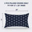 Ensemble de 2 housses de coussin lombaire intérieur / extérieur 12 po x 42 po hydrofuges et résistantes à la décoloration
