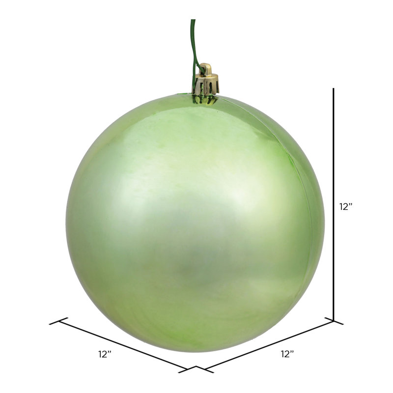 Ornement boule des Fêtes, H 12 po x l 12 po x P 12 po, Céladon brillant