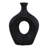 Modern Oval Ceramic Table Vase Cut-Out Design For Home Decor - Modern Sculptural Tall Flower Vase For Dining Or Office Centerpiece Display - Black-164120120-156574030