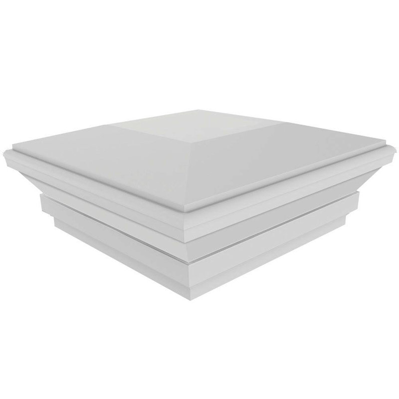 5 in. W x 5 in. D Contemporary Post Top White