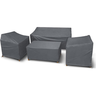 Ensemble de housse pour mobilier d'extérieur - Housse de protection de canapé et de chaise imperméable 4 pièces noire