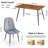 Breakfast Table Set For 4, Rectangular Table Velvet Dining Chair-94997860