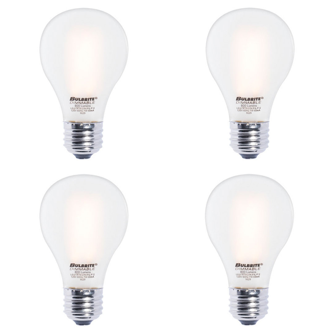 60 Watt Equivalent A19 E26/Medium (Standard) Dimmable 2700K LED Bulb (Set of 4) Bulbrite Industries